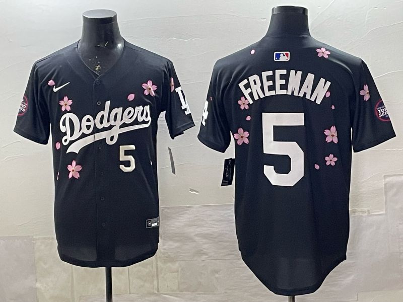 Men 2025 Nike Los Angeles Dodgers #5 Freeman Black Game MLB Jersey 08->chicago white sox->MLB Jersey